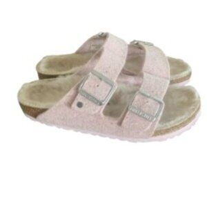 Birkenstock Arizona Rivet Wool Felt Sandal in Soft Pink 38